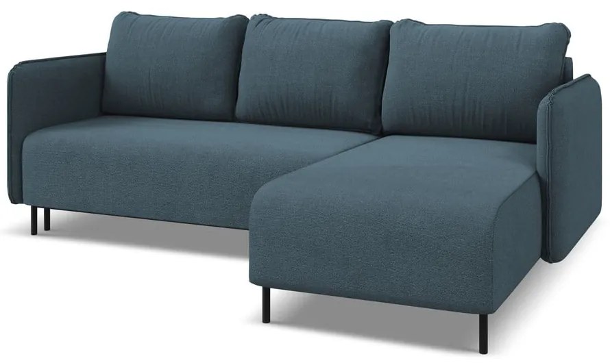 Colțar albastru extensibil/cu spațiu de depozitare (cu colț pe partea dreaptă) Luana – Makamii