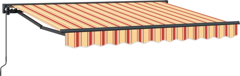 vidaXL Copertină retractabilă manuală Galben, Portocaliu și Alb