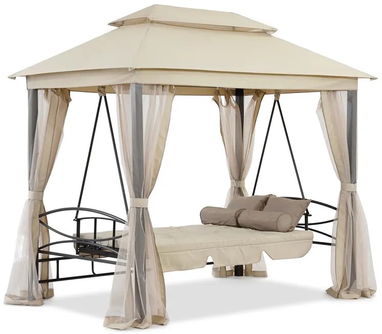 Huśtawka ogrodowa metalowa Nicea Premium Garden Point beżowa