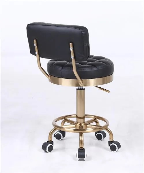 HR636 Fekete modern műbőr szék arany lábbal