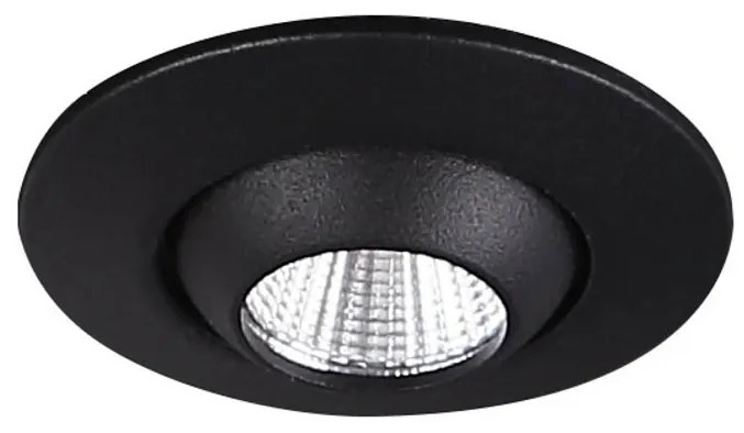 Spot LED directionabil incastrabil tavan fals YUCA ROUND TILTED negru H0105 MX