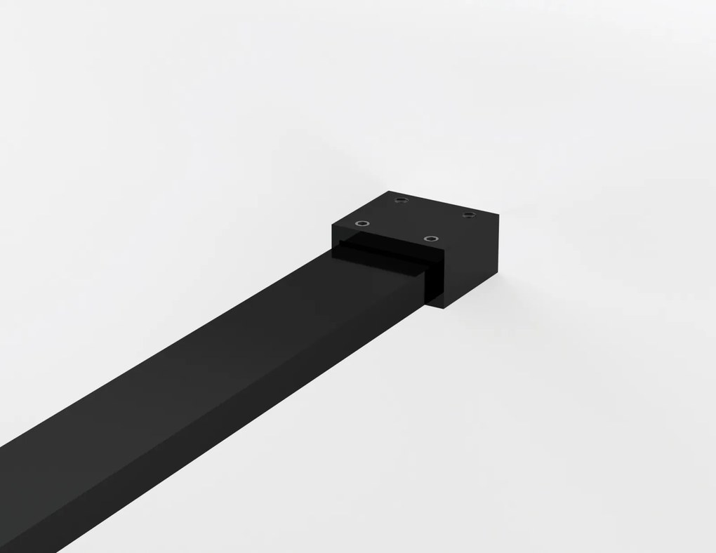 Paravan dus sticla walk-in 80x200 cm cu cadru metalic negru Sanswiss Easy 800x2000 mm, Negru mat