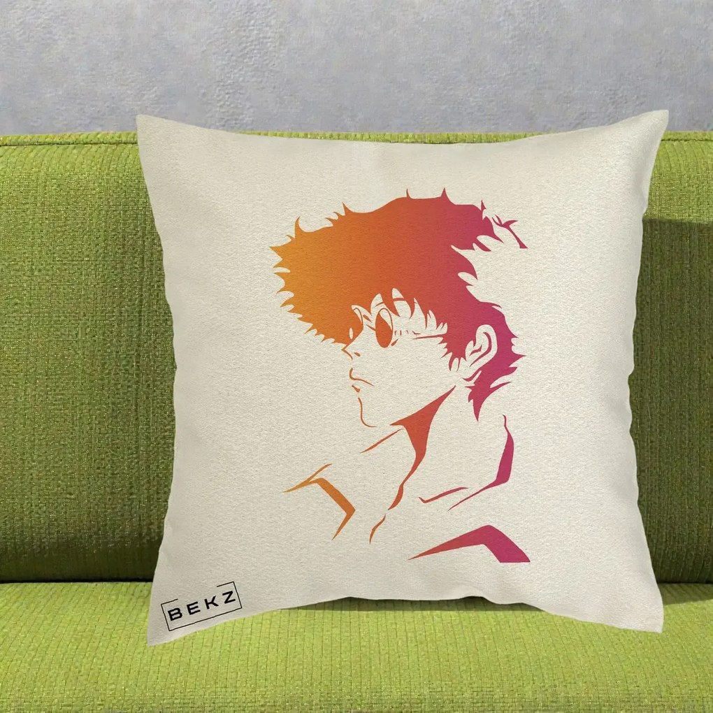 Perna Decorativa Cowboy Bebop Spike Silueta Gradient, 40x40 cm, Ecru, Husa Detasabila, Perna Inclusa, BEKZ®