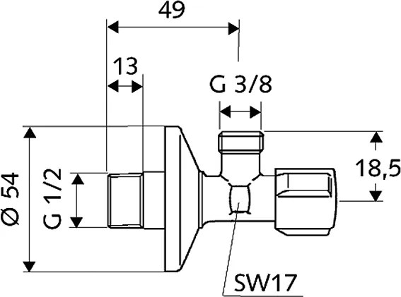 Robinet colţar de reglaj SCHELL COMFORT-1/2"-3/8"- 052120699