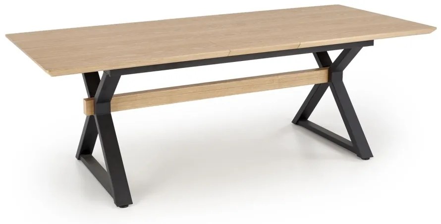 Masa extensibila Henry natur/negru L180-300 cm