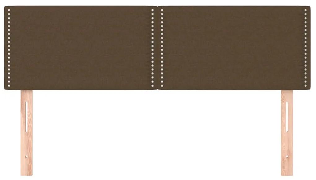 Tablii de pat, 2 buc., maro inchis, 72x5x78 88 cm, textil 2, Maro inchis, 144 x 5 x 78 88 cm