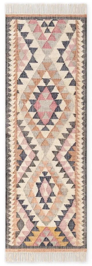 Covor tip traversă gri țesut manual din iută 80x200 cm Roya Parsa – Elle Decoration