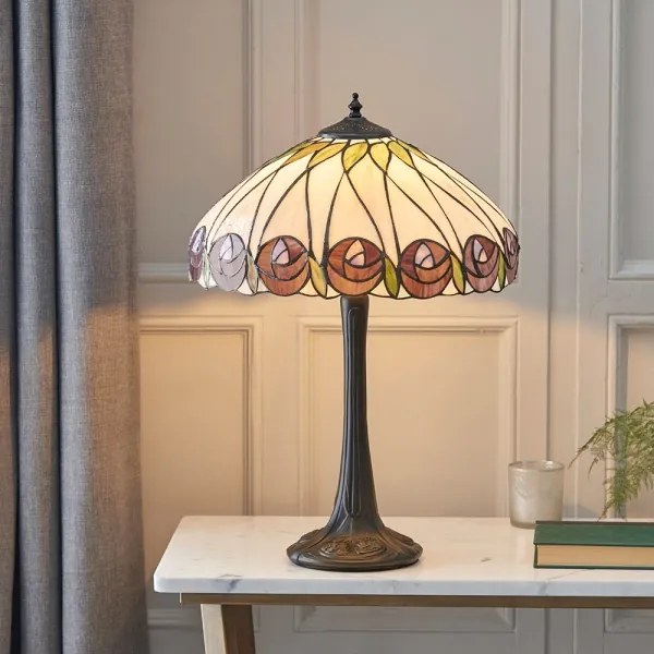 Endon 64177 - Lampă de masă Tiffany HUTCHINSON 1xE27/60W/230V, Ø 40 cm