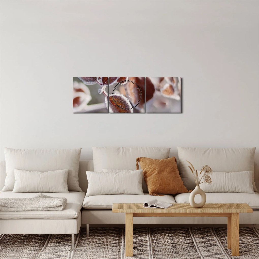 Tablou - Detaliu frunze (cu ceas) (90x30 cm)