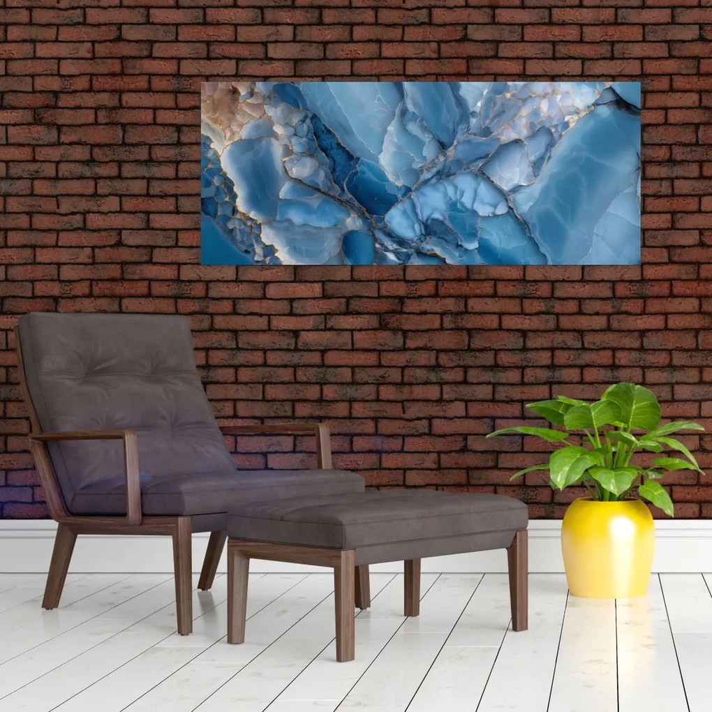 Tablou - Marmură albastră fragmentată (120x50 cm)