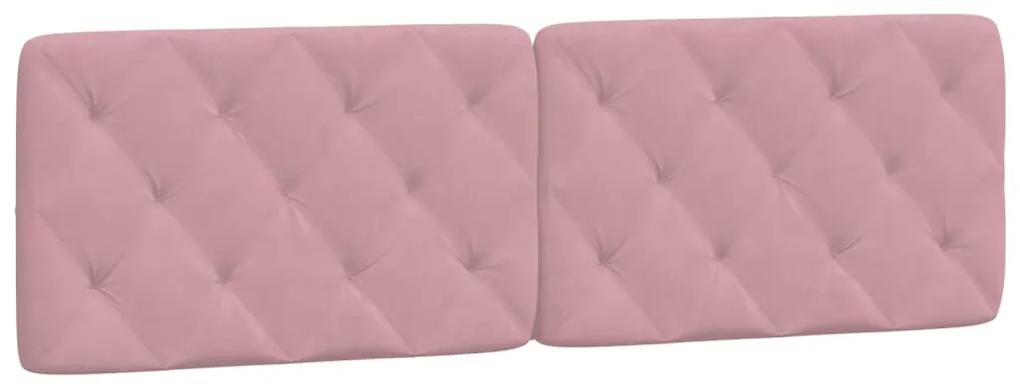 374738 vidaXL Pernă tăblie de pat, roz, 160 cm, catifea