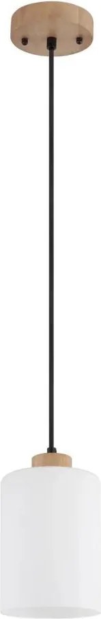Globo 15977H - Lustră suspendată pe cablu ROWENA 1xE27/60W/230V stejar/alb