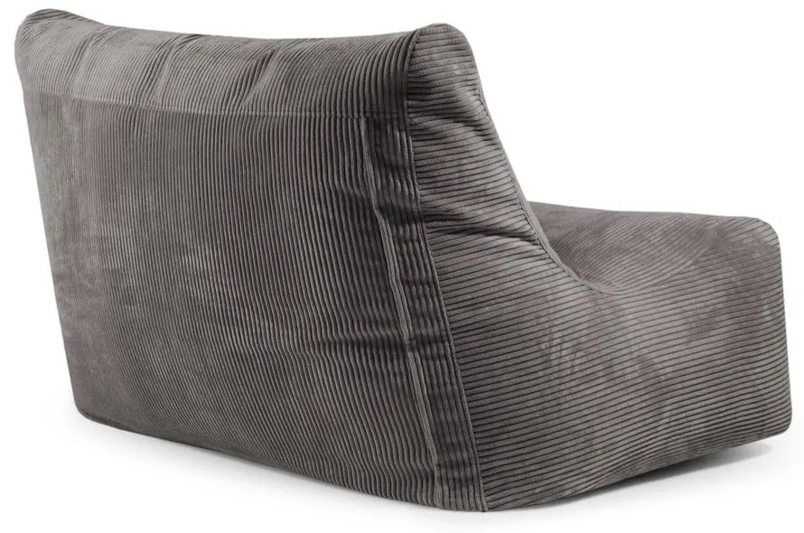 Fotoliu bean bag gri deschis cu tapițerie din catifea reiată Sofa Seat Lounge – SLOWDOWN