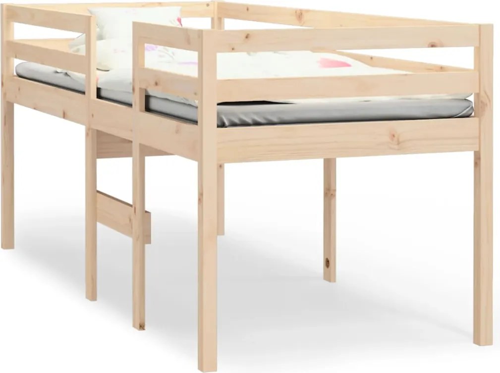 vidaXL Pat înalt de dormitor, 90x200 cm, lemn masiv de pin