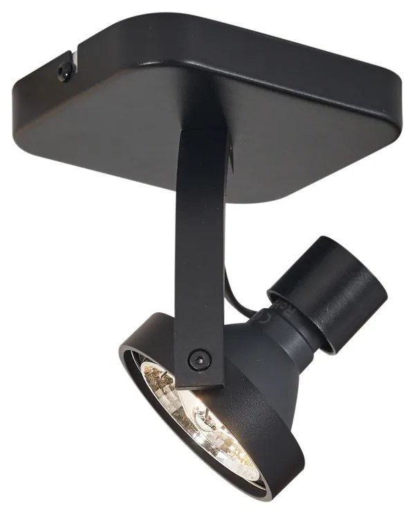 Spot de tavan de design negru GU10 70mm rotativ și înclinabil - Vo
