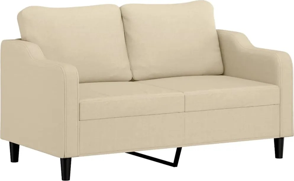 vidaXL Canapea cu 2 locuri, crem, 140 cm, material textil