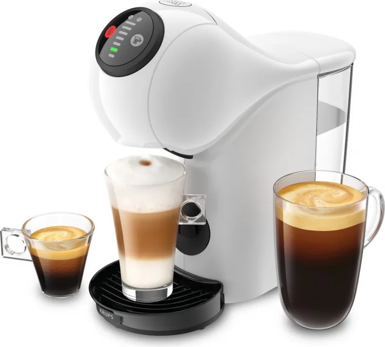 Espressor Krups KP243110 NDG GENIO S WHITE, 1500 W, 15 bar, 0,8 l, Compatibil cu capsulele NESCAFÉ® Dolce Gusto®, LED, Functie XL, Alb