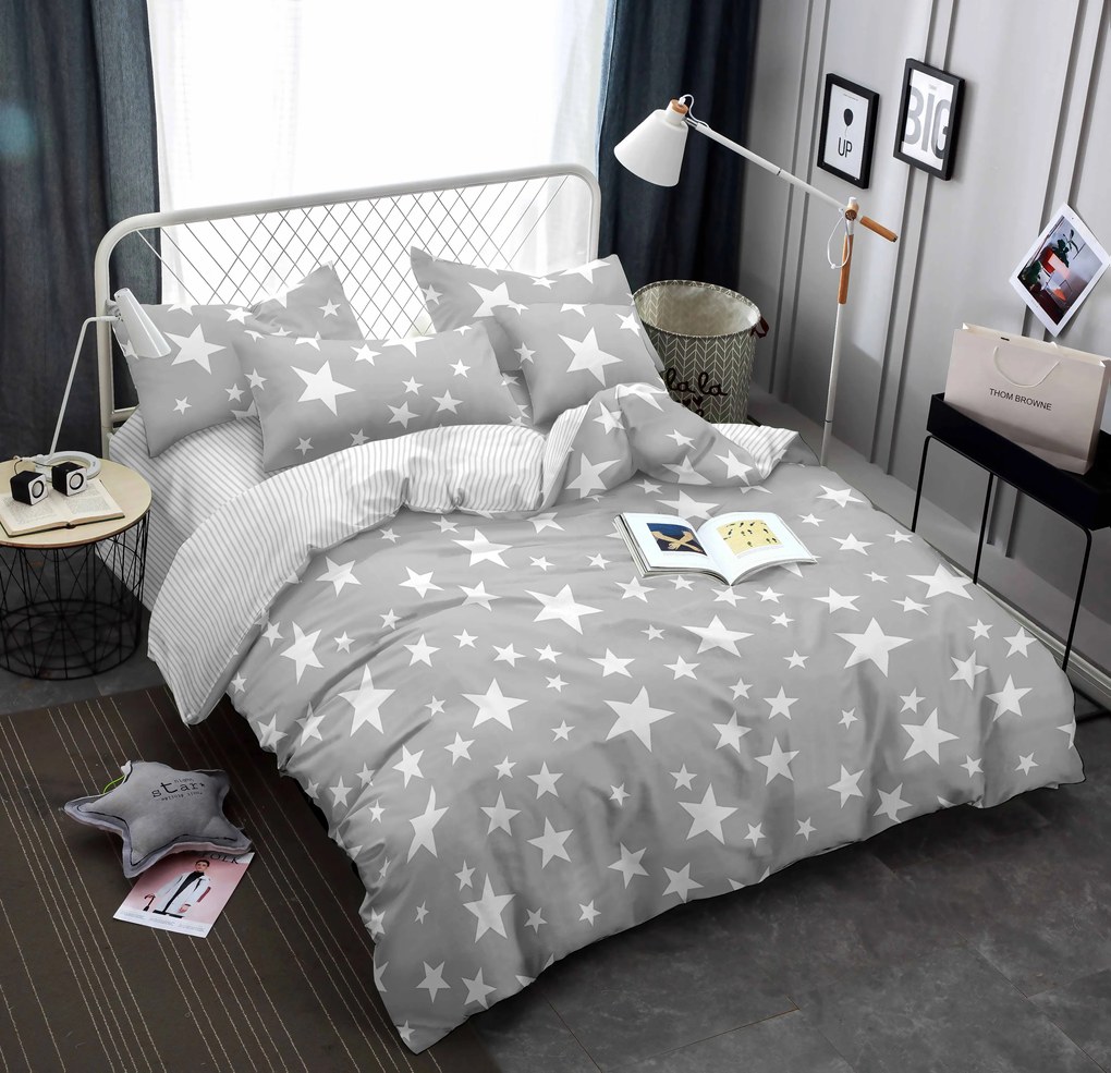 Lenjerie de pat din microfibra Culoare gri, BRAYDEN Dimensiune lenjerie de pat: 70 x 90 cm | 140 x 220 cm