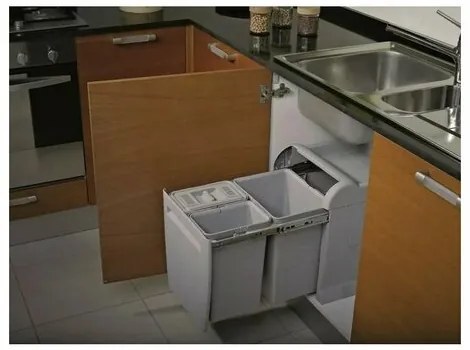 Elletipi Coș de gunoi încorporabil CITY -extensibil, 12+12+12+12 l