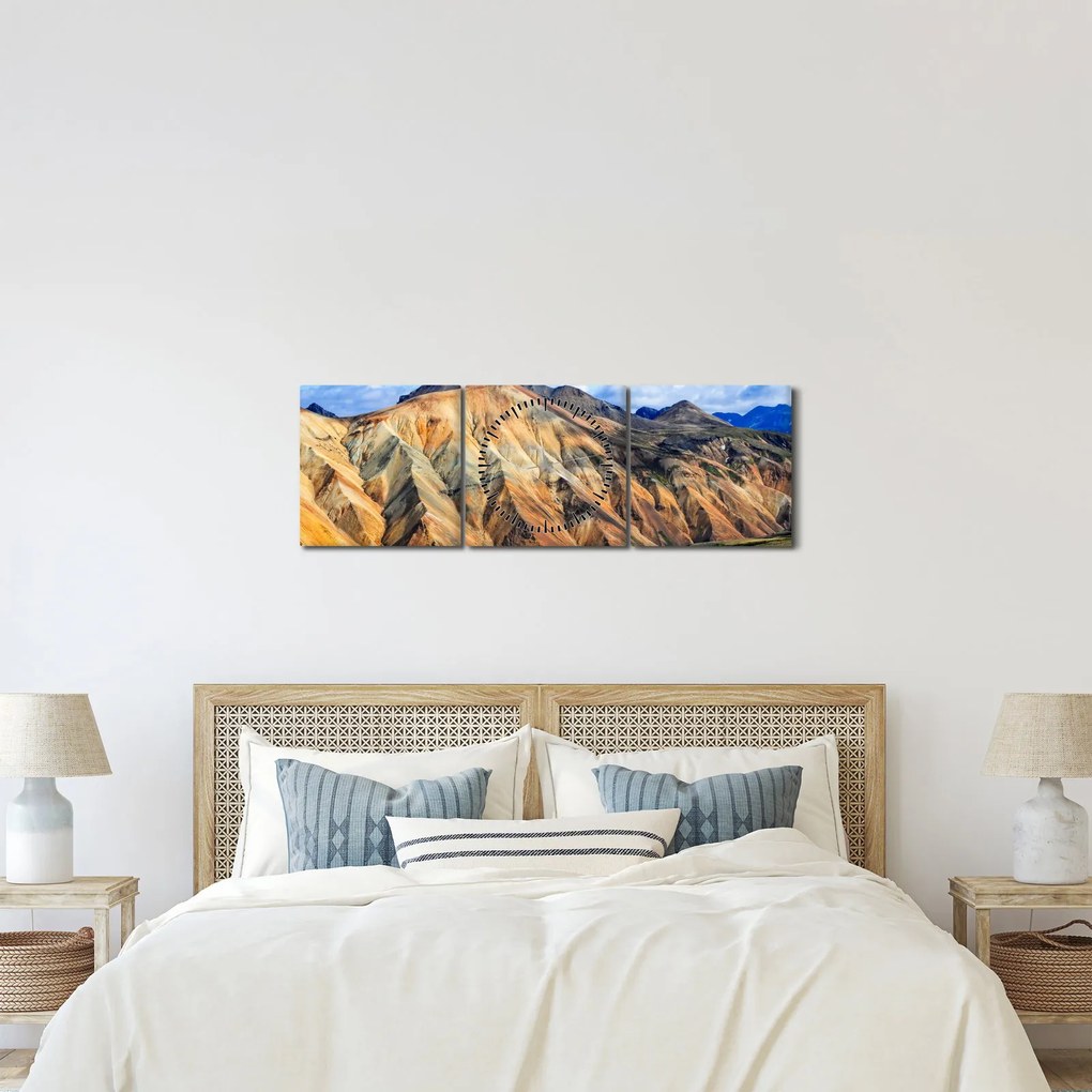 Tablou - Landmannalaugar (cu ceas) (90x30 cm)