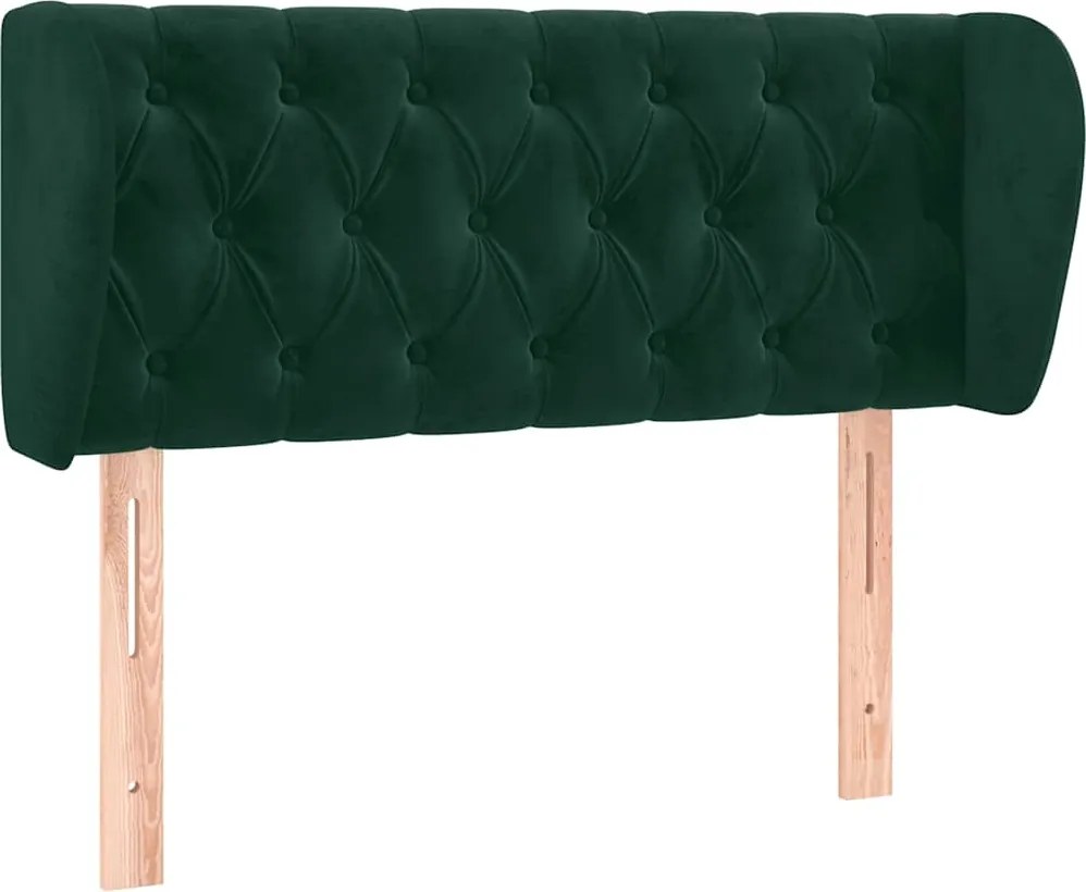 vidaXL Tăblie de pat cu aripioare verde închis 103x23x78/88 cm catifea