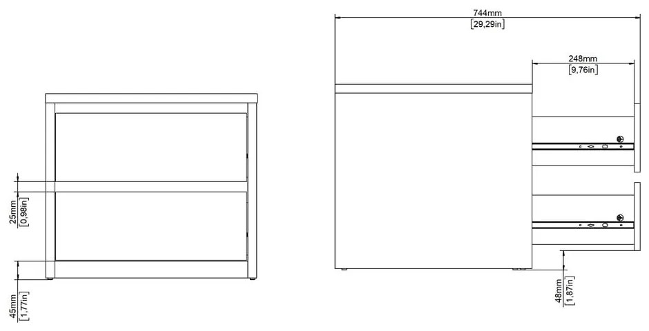 Noptieră albă-în culoare naturală Next – Tvilum