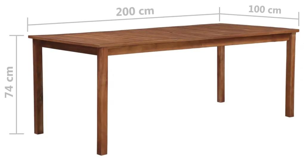 Masa de gradina, 200x100x74 cm, lemn masiv de acacia 1, 200 cm