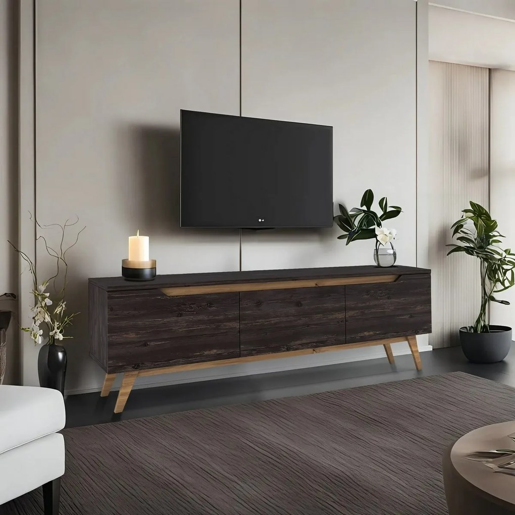 Măsuță TV Dita Black and Walnut