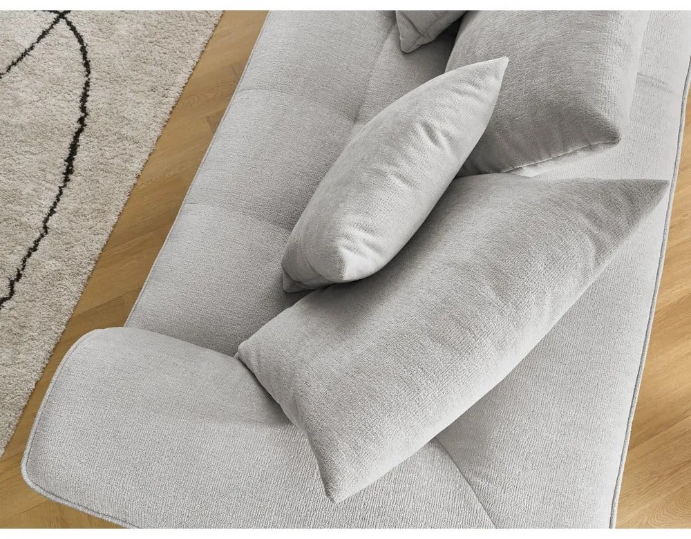 Canapea gri deschis cu tapițerie din chenille 237 cm Whesley – Bobochic Paris