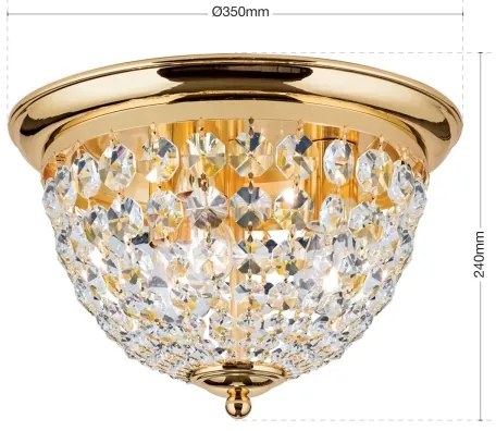Plafonieră de cristal Orion DLU 1840/35 PLAFOND 3xE27/40W/230V d. 35 cm auriu