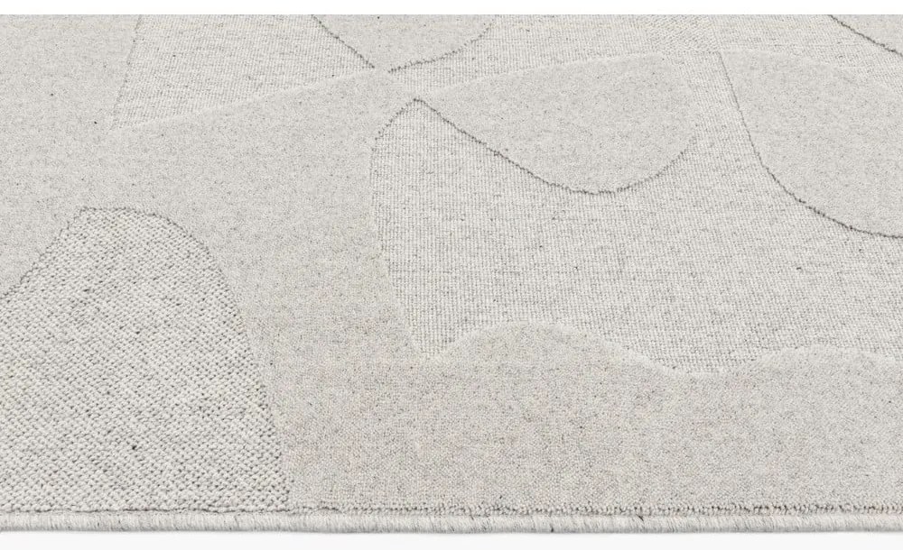 Covor gri deschis din lână 200x300 cm Morphic Botanica – Agnella