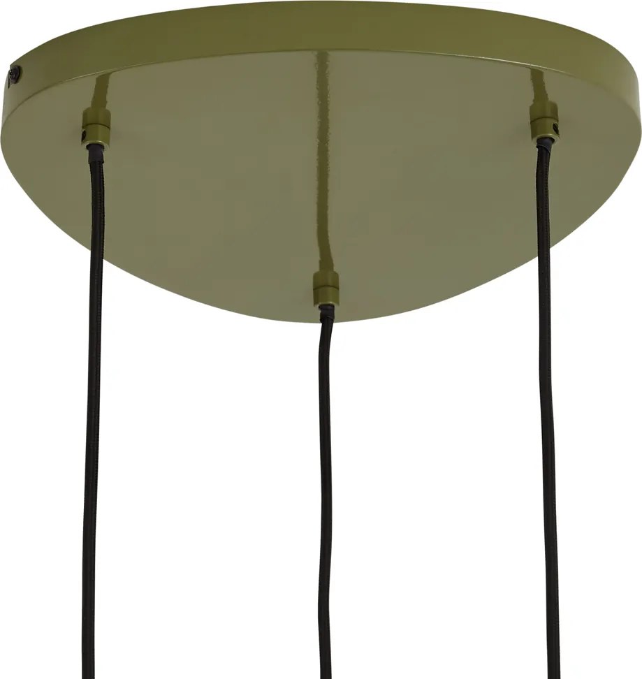 Lampă suspendată retro verde cu abajur metalic cu 6 lumini - Macaron