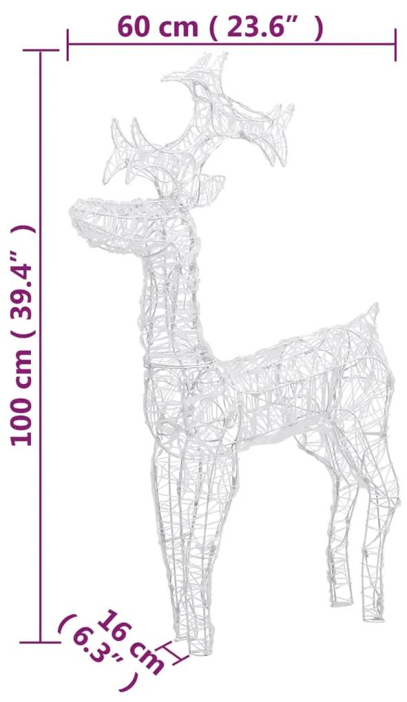 Decoratiuni reni de Craciun, 2 buc., 60x16x100 cm, acril 2, Multicolour, 60 x 16 x 100 cm