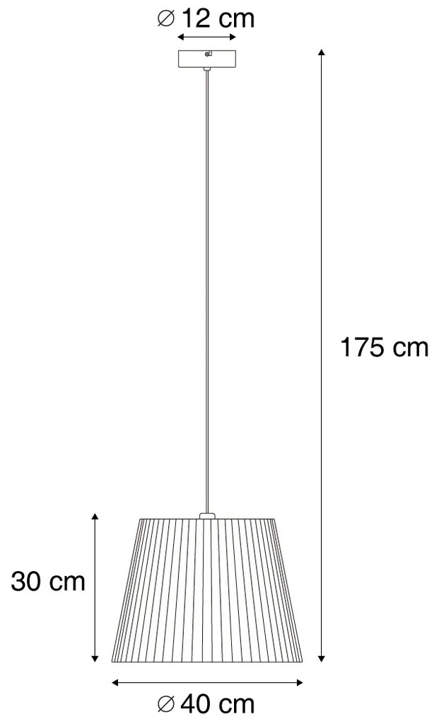 Lampa suspendată de exterior neagră cu abajur din frânghie neagră IP44 - Cava