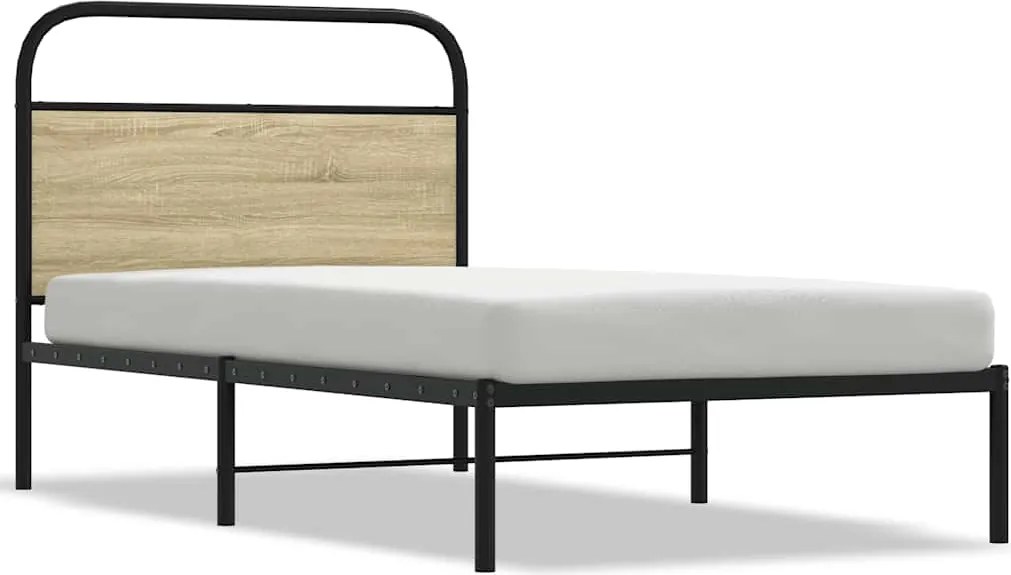 vidaXL Cadru pat fără saltea stejar sonoma, 90x190 cm, lemn prelucrat