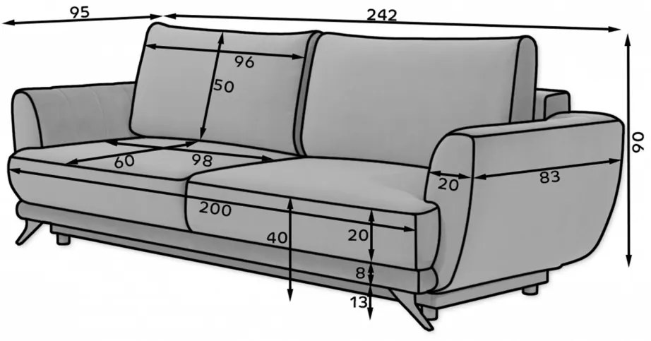 Canapea extensibila Megis Riviera 38