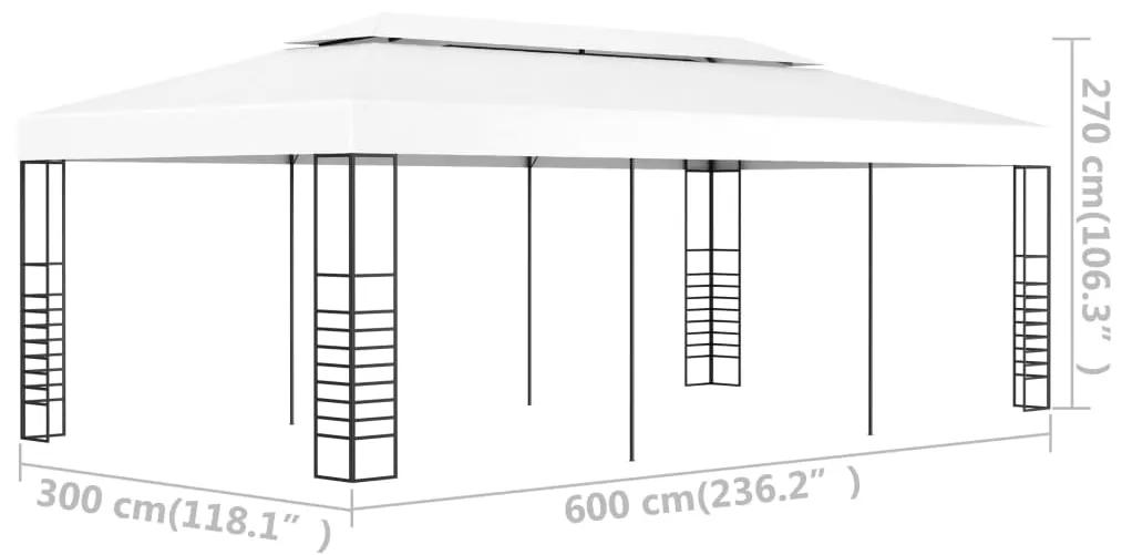Pavilion marchiza, alb, 6 x 3 m Alb, 3 x 6 m