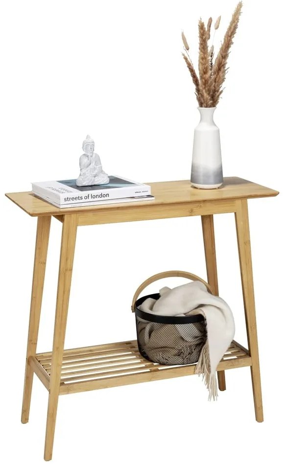 Masă consolă în culoare naturală din bambus 30x80 cm Kona – Wenko