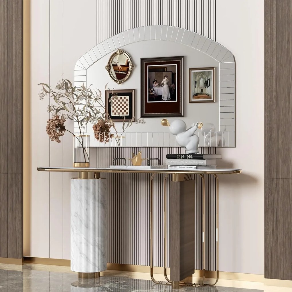 OGG38 - Oglinda ornamentala 100 x 70 cm, pentru perete, dormitor, living - Arginitie