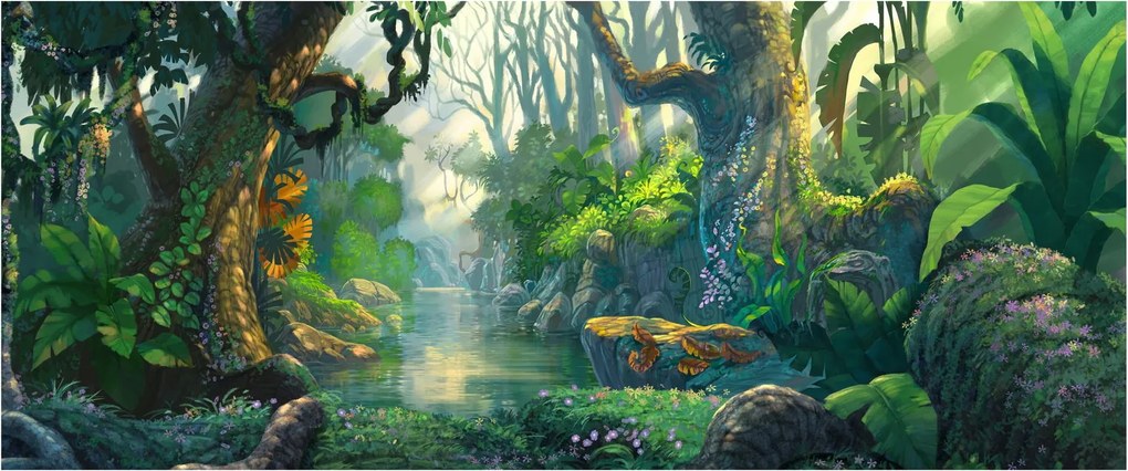 Tablou - Ilustrare pădure tropicală (120x50 cm)