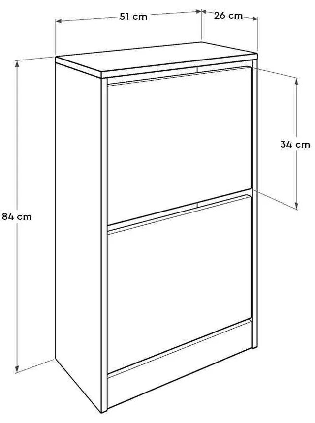 Pantofar Adore, 2 compartimente, capacitate 10 perechi, 51 x 84 x 26 cm