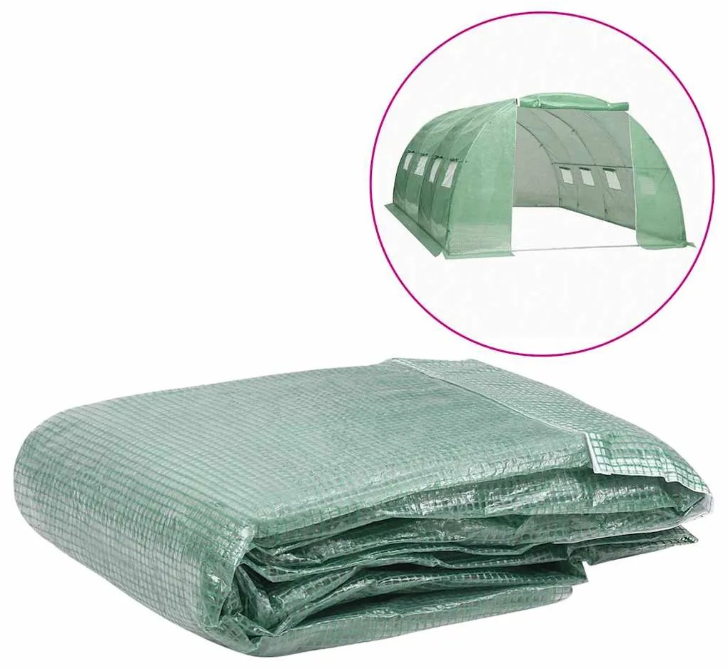 vidaXL Copertină de rezervă pentru seră (16 m²), verde, 400x400x200 cm