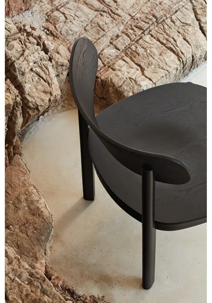 Fotoliu dining negru în decor frasin Nara - Teulat