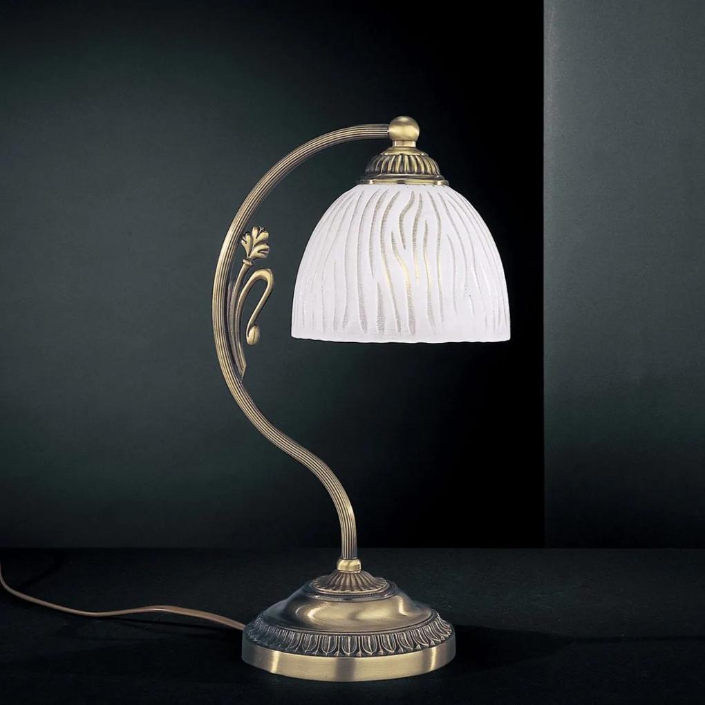 Veioza, Lampa de masa design clasic din alama si sticla 5600