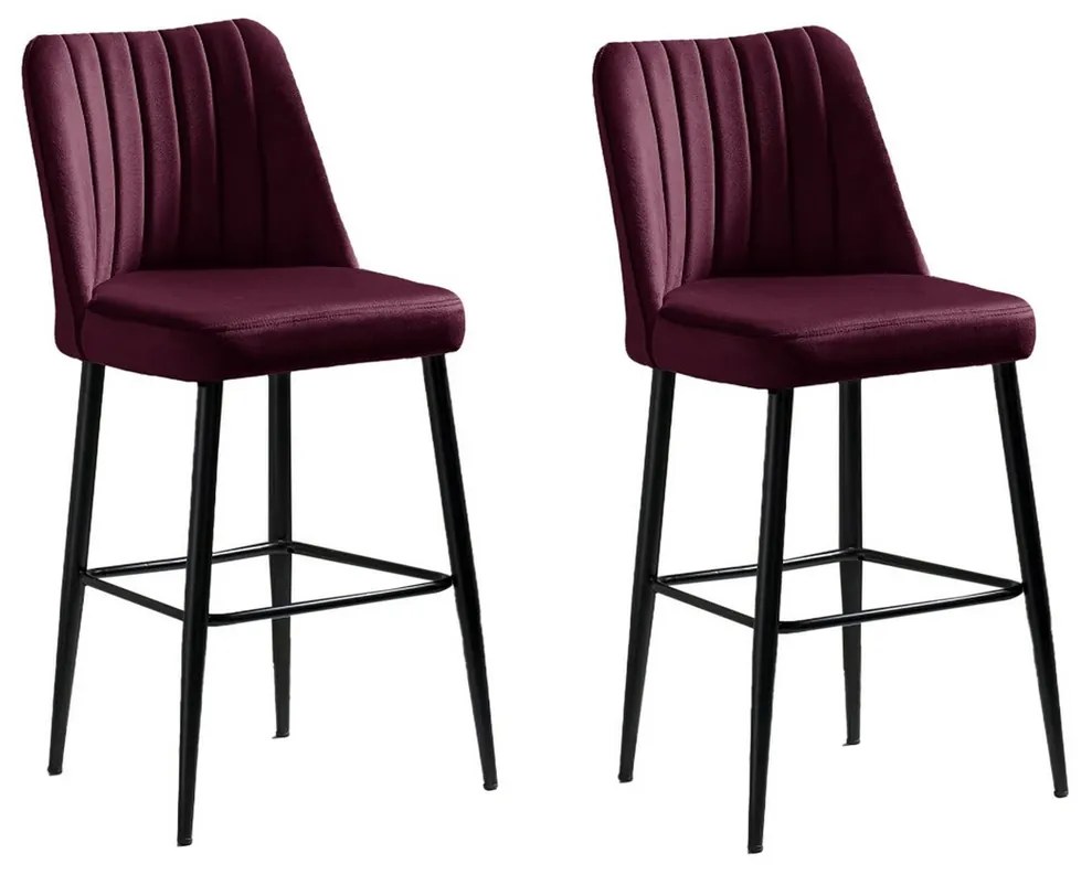 Set de scaune de bar Vento Claret Red and Black, 2buc., 2 buc.