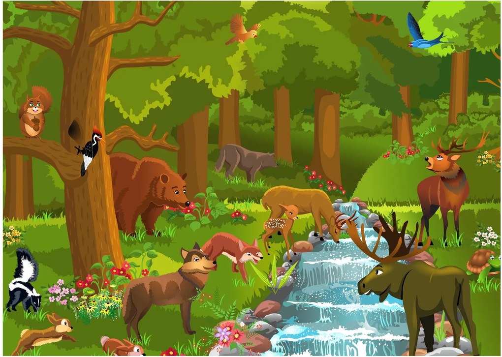 Tablou pentru copii cu animale (70x50 cm)