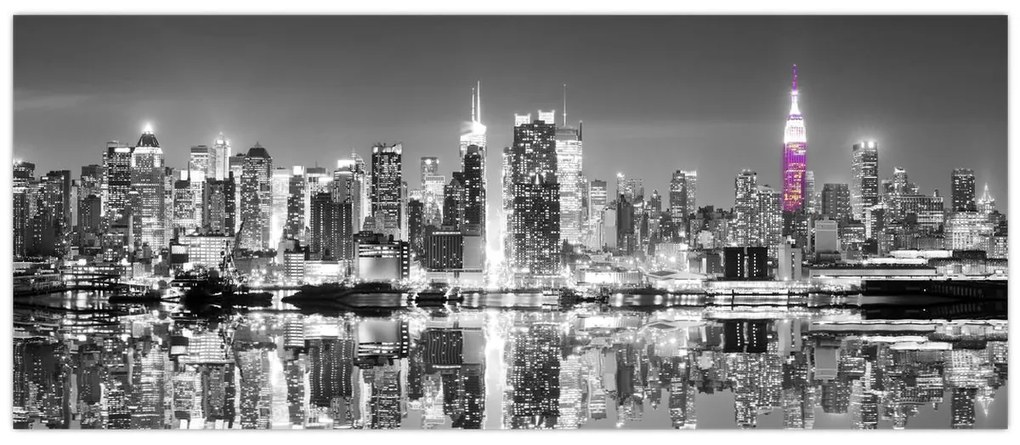 Tablou - New York și zgârie-norii mov (120x50 cm)