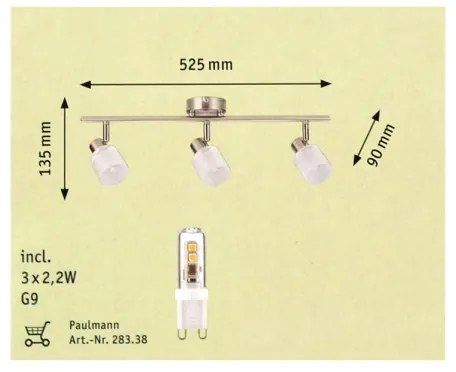 Paulmann 60200 - 3xLED-G9/2,2W Lampă spot HELIX 230V