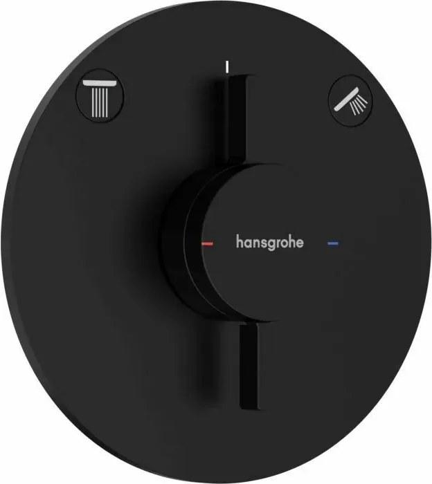 Baterie dus incastrata negru mat Hansgrohe DuoTurn S 2 functii