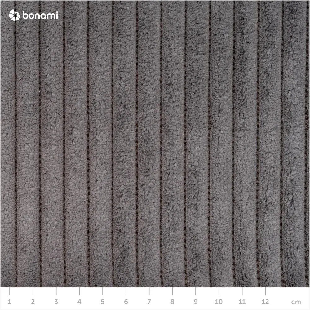 Canapea gri extensibilă cu tapițerie din catifea reiată 225 cm Augustin – Bobochic Paris